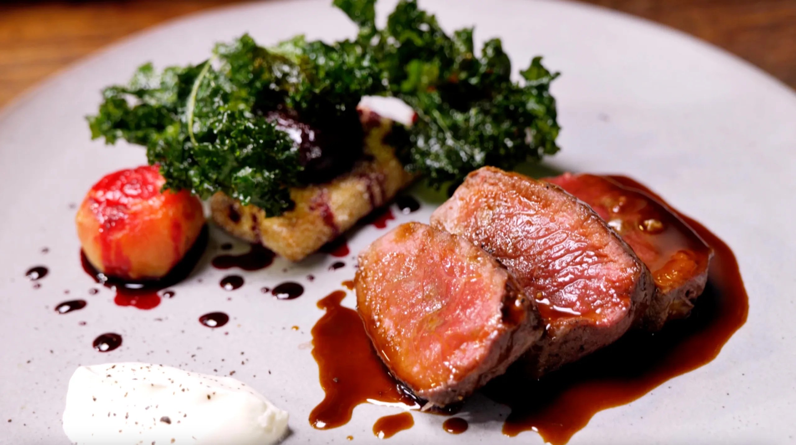 Springbok Fillet with Rosemary & Red Wine Basting
