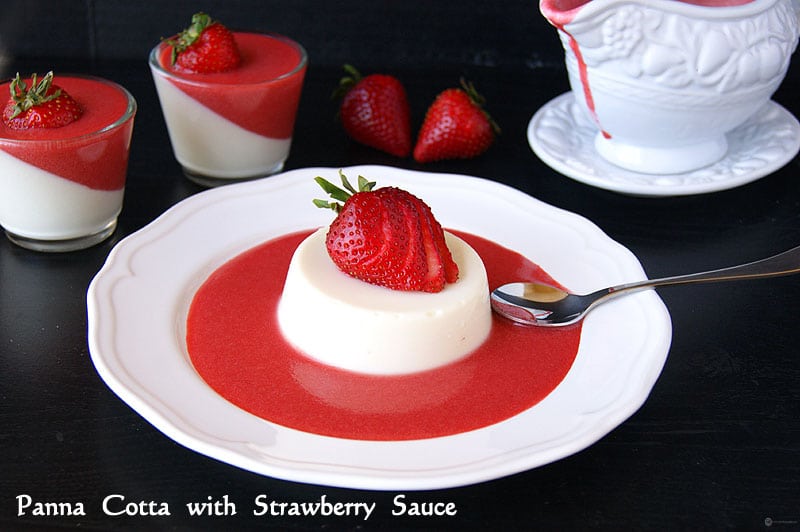 Vanilla Panna Cotta with Strawberries