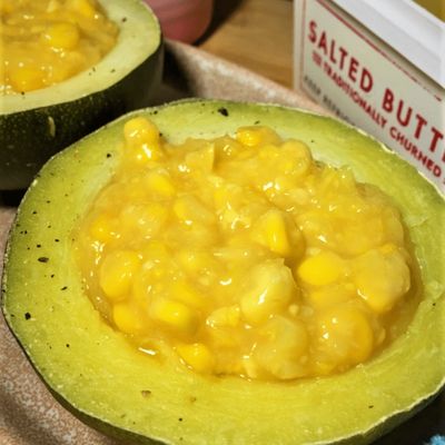 Gem Squash with Sweetcorn & Butter