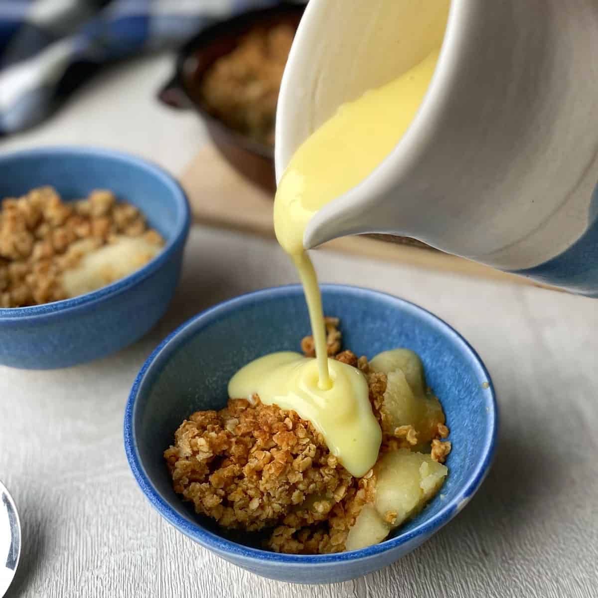 Classic Apple Crumble with Custard