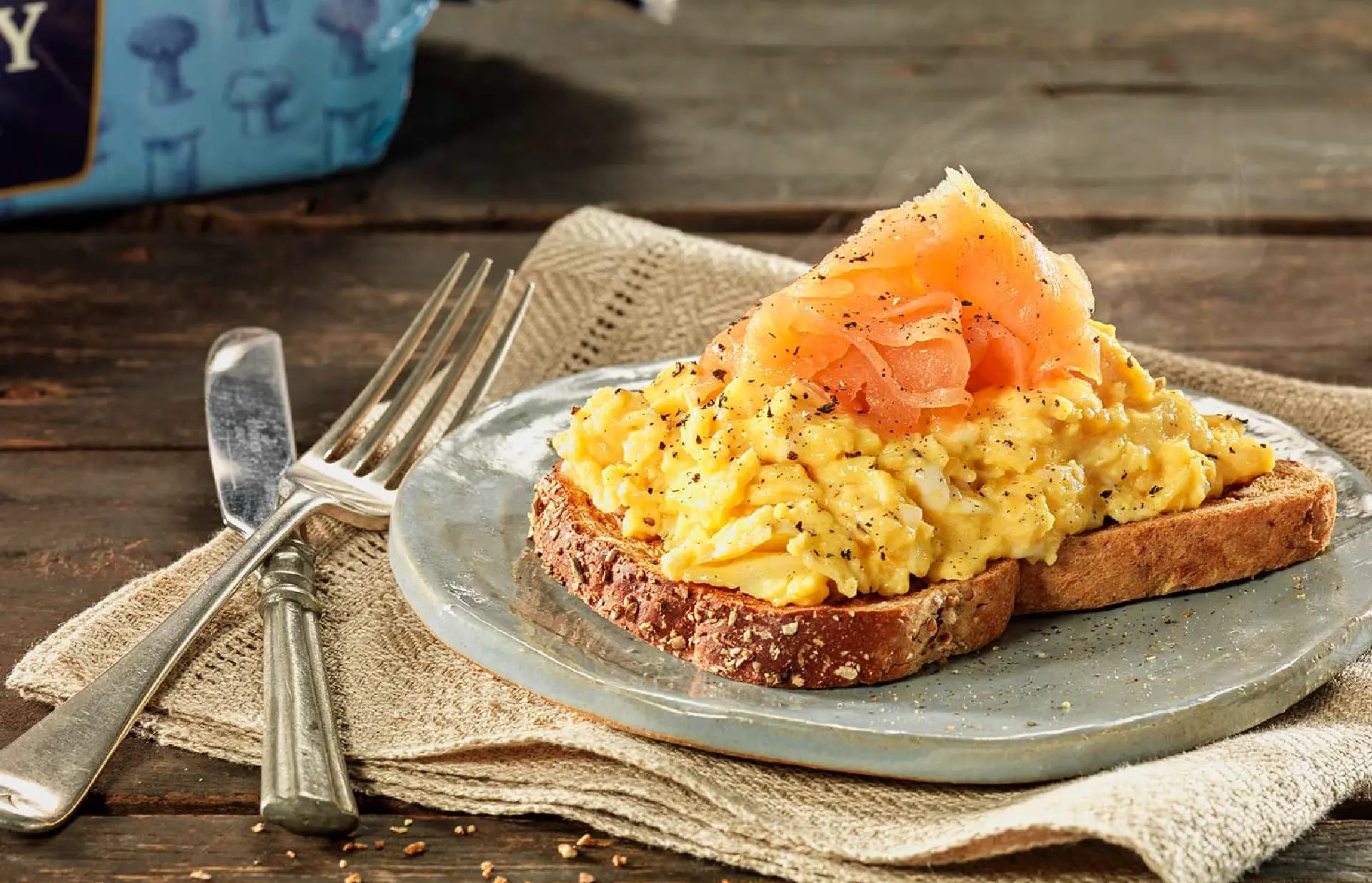Creamy Scrambled Eggs with Smoked Salmon
