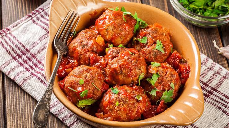 Mini Beef Meatballs in Tomato Herb Sauce
