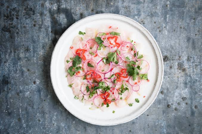 White Fish Ceviche with Lime, Chilli and Coriander