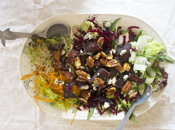Biltong and Blue Cheese Salad with Candied Walnuts