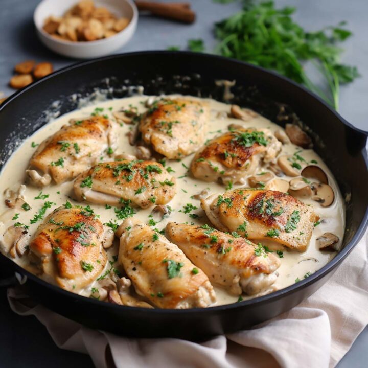 Creamy Garlic Chicken with Mushrooms