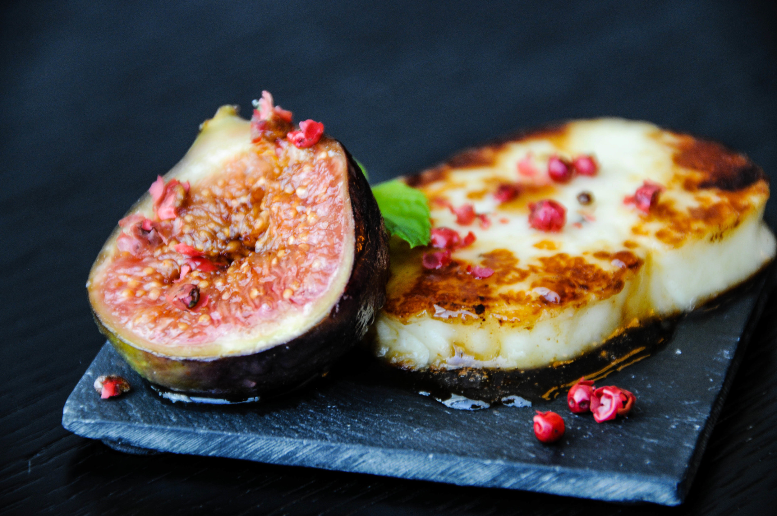 Grilled Halloumi with Fig and Honey